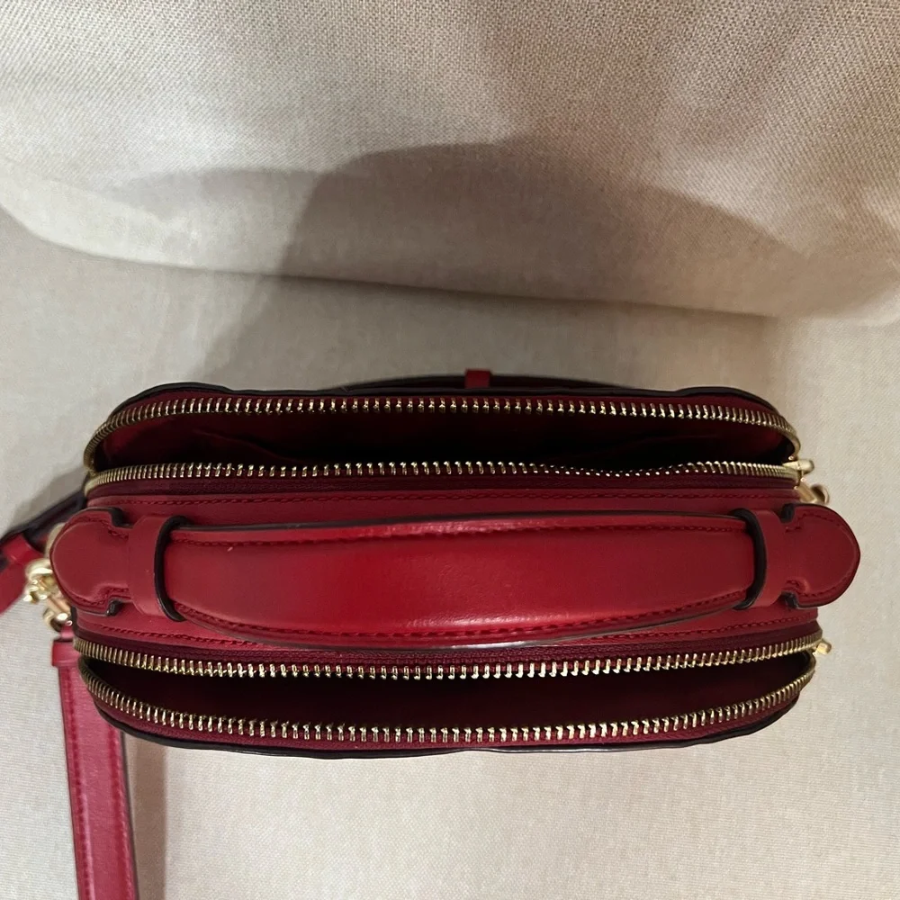 Coach Red Quilted Dome Crossbody Bag with Gold Hardware - Picture 9 of 9